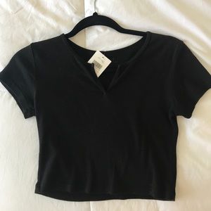 Brandy Melville Ashlyn high v neck crop top